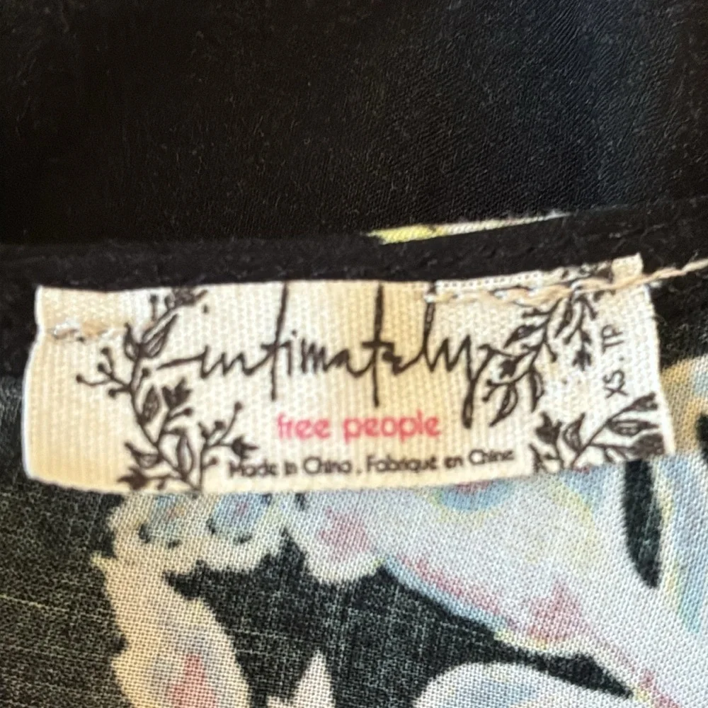 INTIMATELY FREE PEOPLE Size XS Darjeeling Printed Rayon Mini Slip Dress Boho - Picture 13 of 16